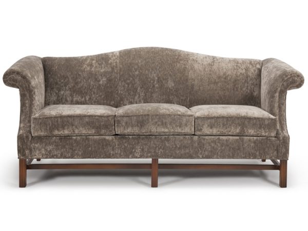 dt_chippendale-sofa-01 The Chippendale Sofa features true Marlborough legs, tight camel back is high and graceful, rolled arms and welted seat cushions plus two toss cushions.