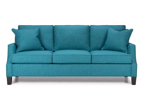 The Cooper/ Crawford sofa features stylish scoops on slender track arms, box back cushions and a plain front edge, tapered leg or tapered leg and base.