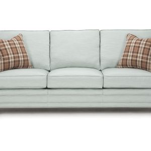 The Faulkner/Fletcher/Fairfax Sofa features turned legs, spike legs or waterfall valance, William Birch arms with Barrymore signature T-cushion seating and contemporary box-back cushions. A small-scale look with full depth seating and back height, it is supremely comfortable.