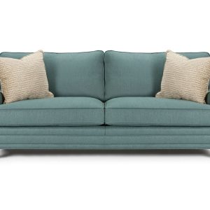 The Kentucky Sofa features beautifully detailed William Birch arms, double-banded front edge, turned Barwick legs and deep luxurious seating.
