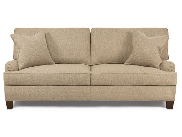 dt_kerr-kingsley-sofa-02 The Kayleigh/Kerr Sofa features spike legs, waterfall valance, or turned brass cap/caster legs, and William Birch arms, box back cushions.