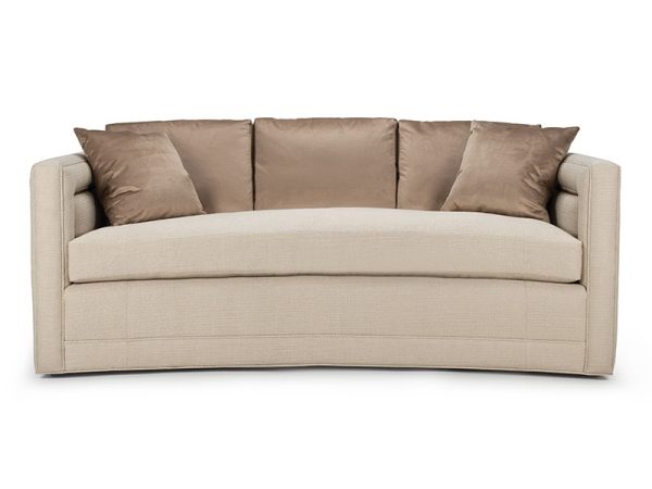 dt_marilyn-sofa-01 The Marilyn Sofa features a curved front and back enhanced by sophisticated, detailed piping on the arms and back, and a tailored bench cushion.