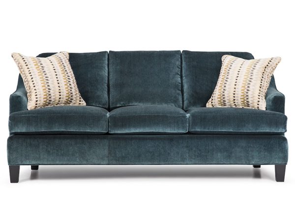 dt_prescott-sofa-01 The Prescott Collection Sofa features clean lines, gently curving arms plus flat seams, contemporary box back cushions and taper legs.
