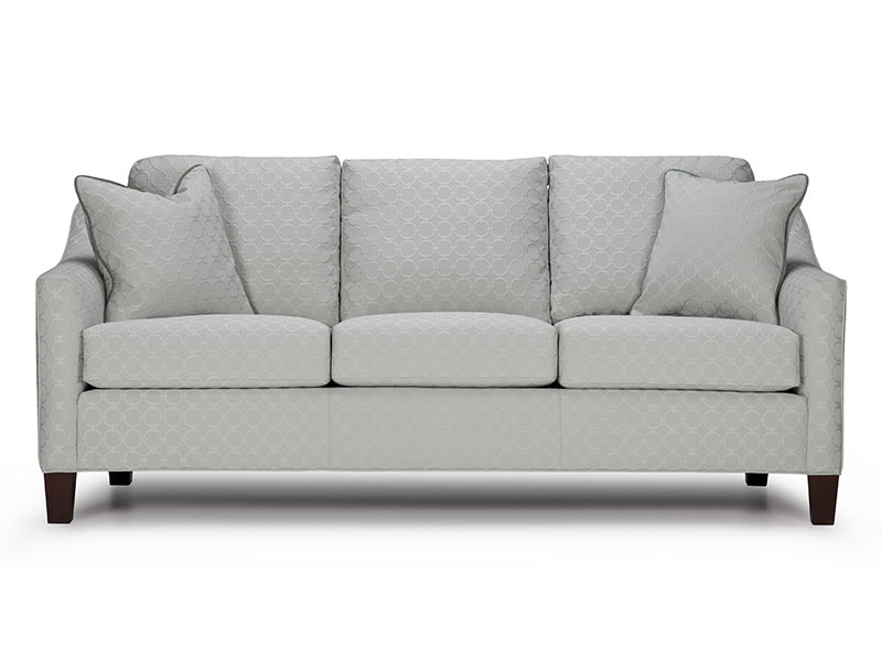 The Preston Sofa features clean lines, gently curving arms to the front, flat seams and taper legs, and comfortable depth and contemporary styling.