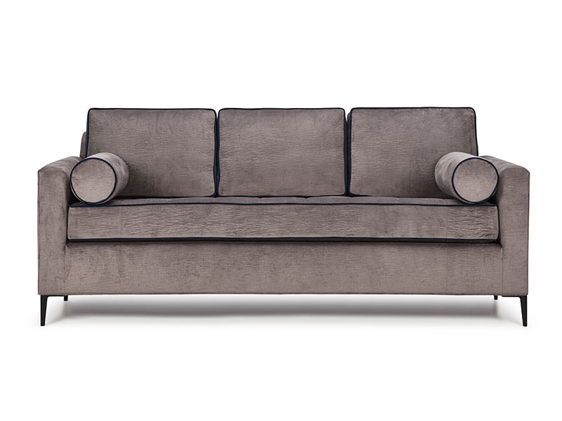 The Sorrento Collection combines comfort with clean, contemporary styling. It features spike legs, slim track arms softly padded on a semi-tuxedo frame with box back cushions.